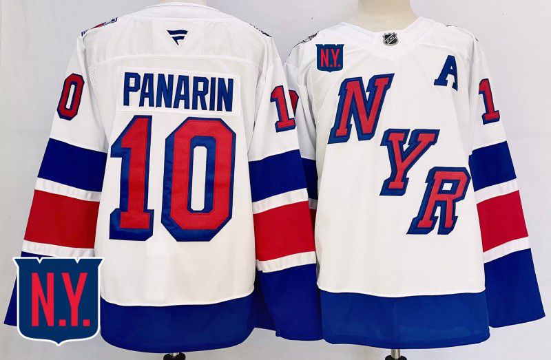 Men New York Rangers 10 Panarin White Fanatics 2025 NHL Jersey style 1